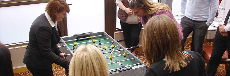 table football at a corporate event